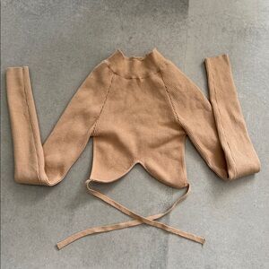 Princess Polly Camel Cowl Neck Sweater w Tie